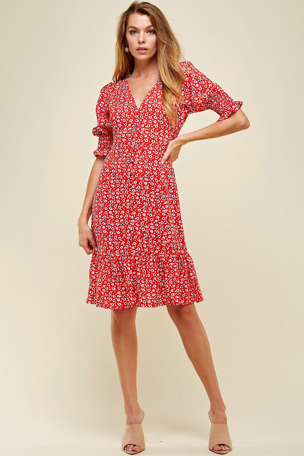 Episode Leopard Print Ruffle Dress