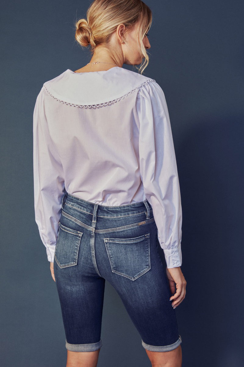 KanCan Karly High-Rise Cuff Bermuda