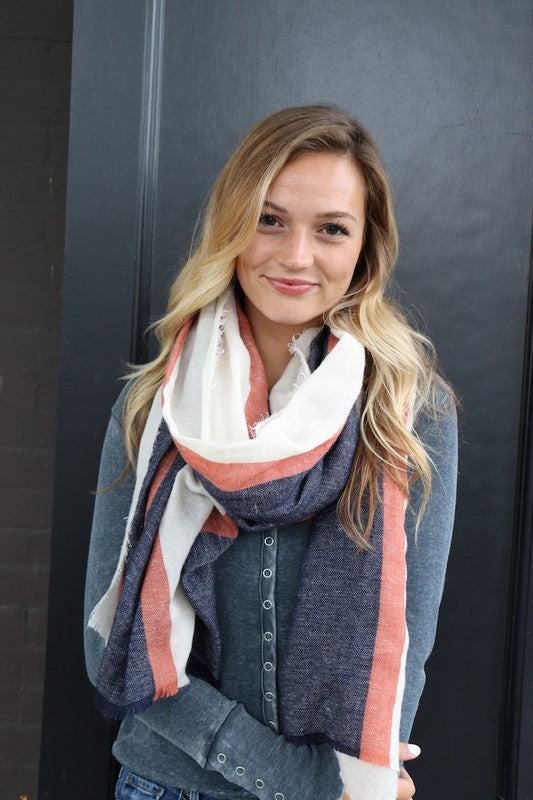 Panache Long Striped Scarf