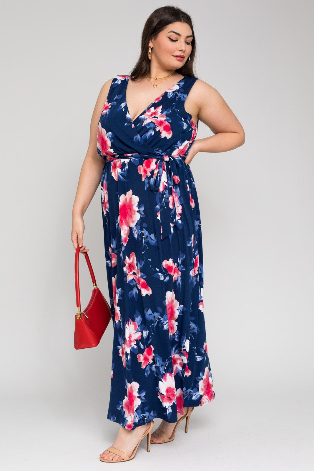 maxi dress for curvy women Final Sale Plus Size Spaghetti Strap Maxi Dress in Soft Blue