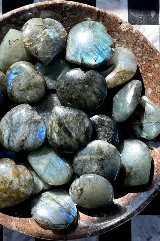 Pebble House Labradorite Heart