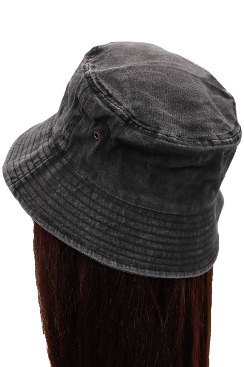 Pigment Stone Washed Twill Cotton Bucket Hat