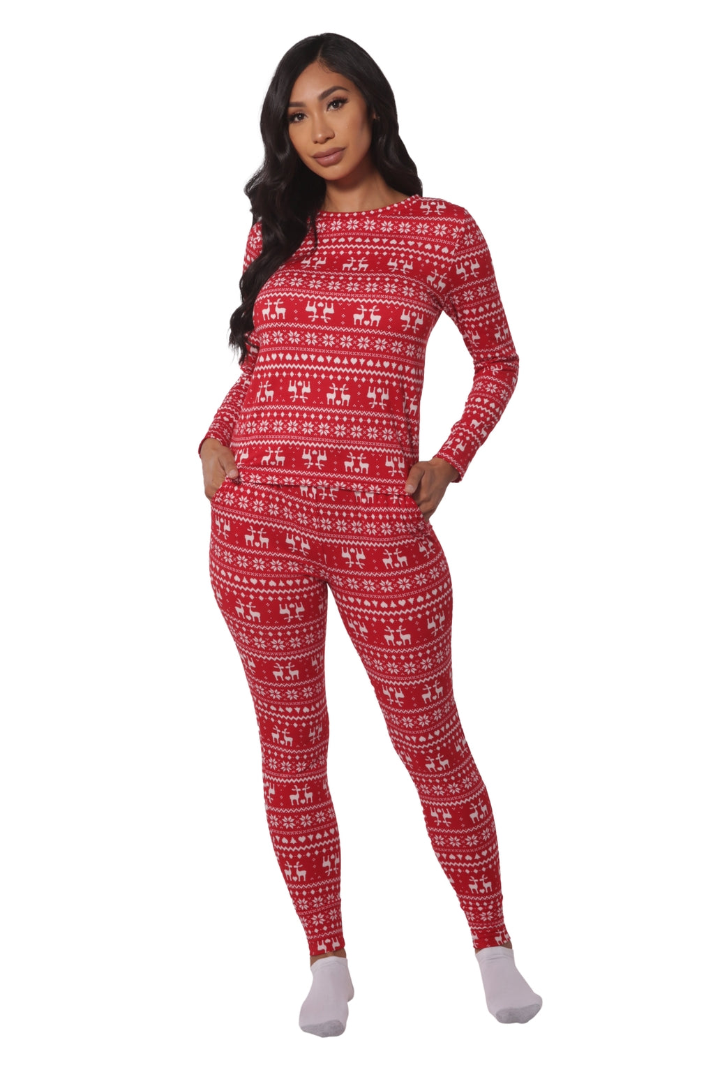 Women’s Holiday Long Sleeve top & Sweatpants Pajamas set