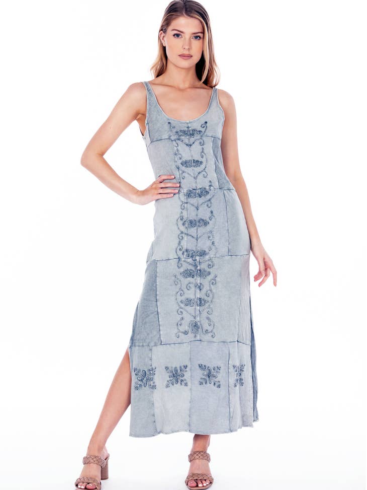 Perfect Patchwork - Long Knitted Patchwork Western Dress