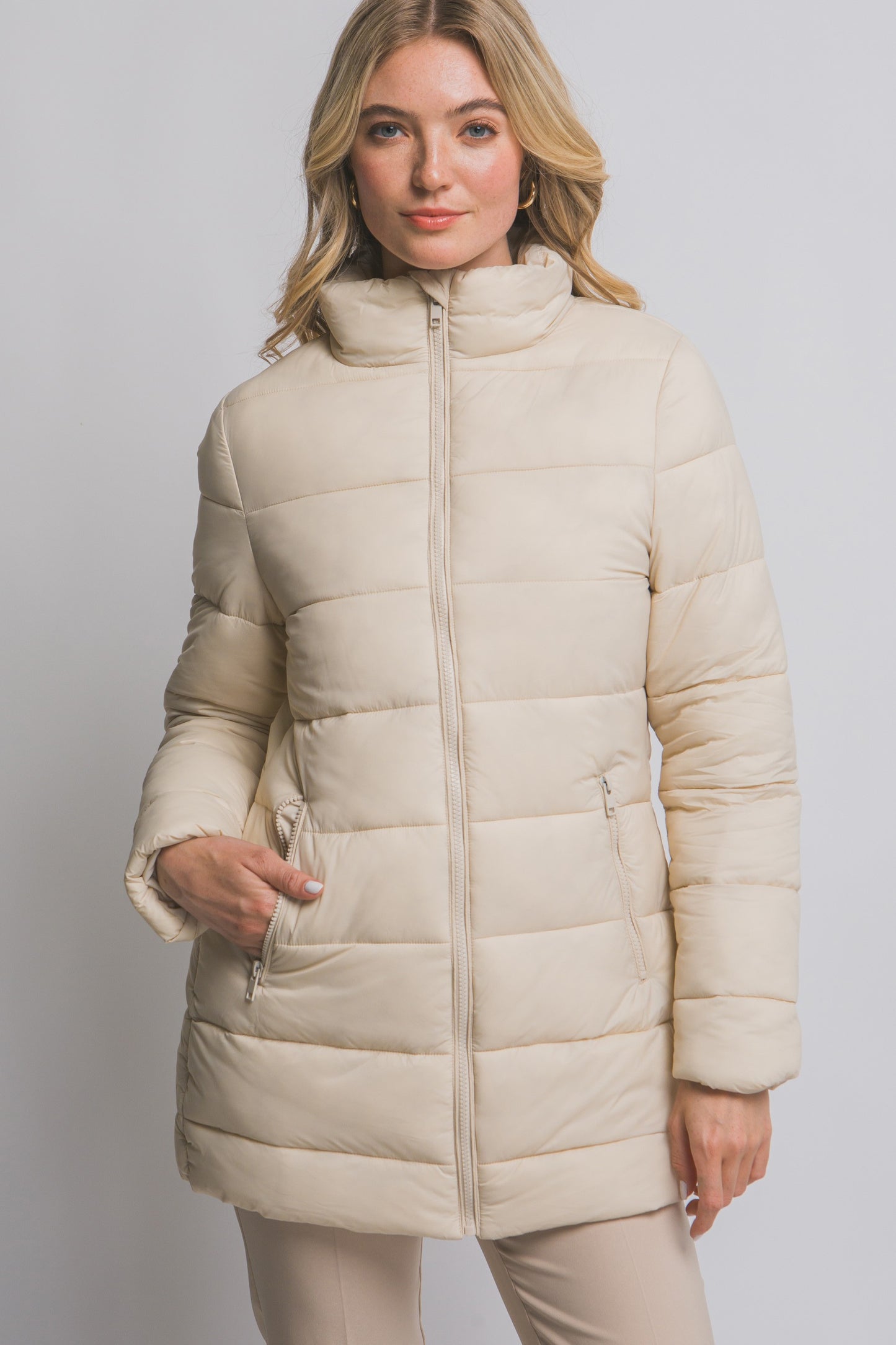 Love Tree Long Quilted Puffer Jacket