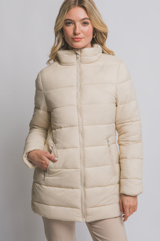 Love Tree Long Quilted Puffer Jacket