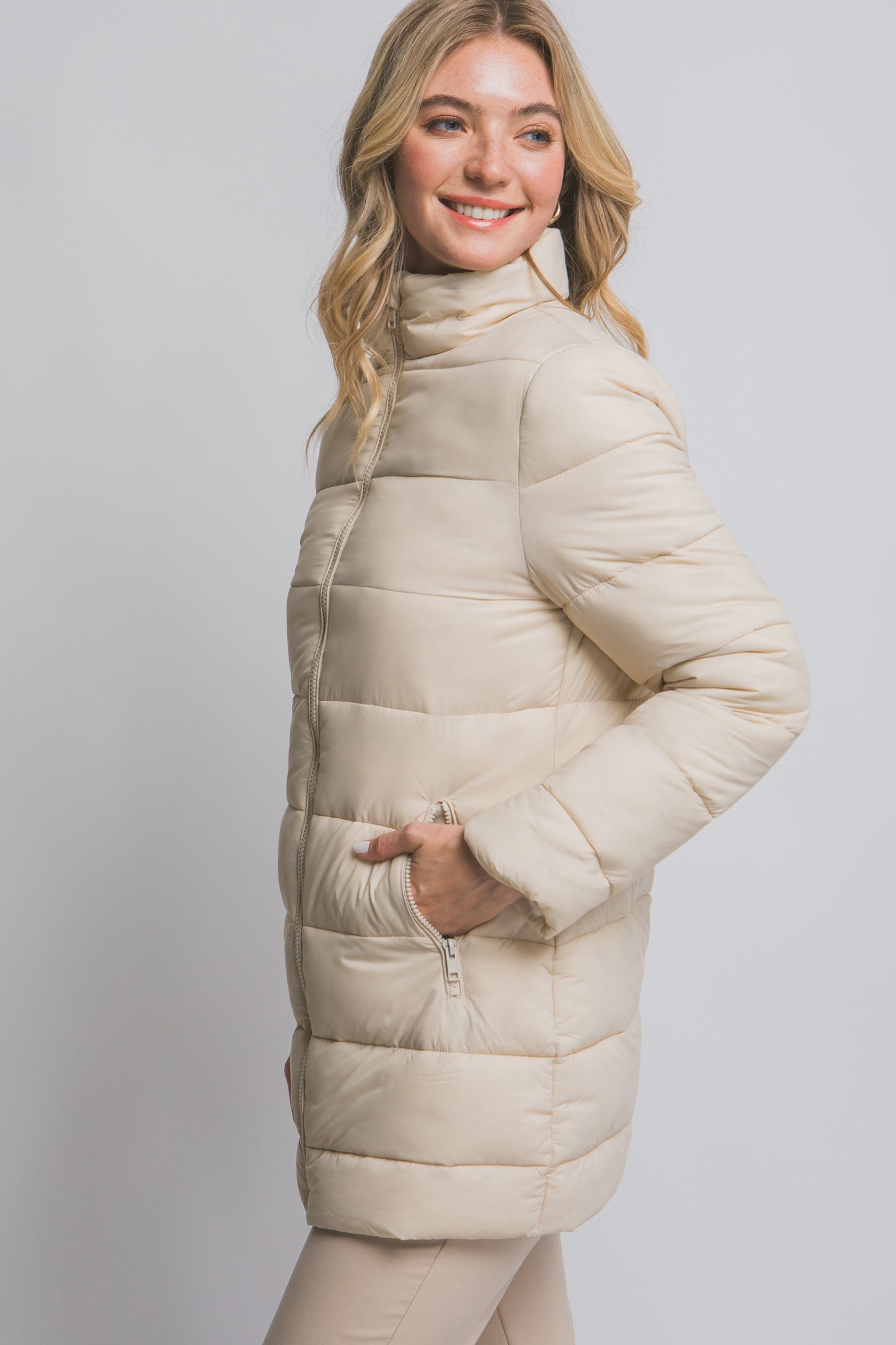 Love Tree Long Quilted Puffer Jacket