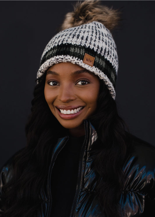 Panache Apparel Co. Fleece-lined Plaid Pom Beanie