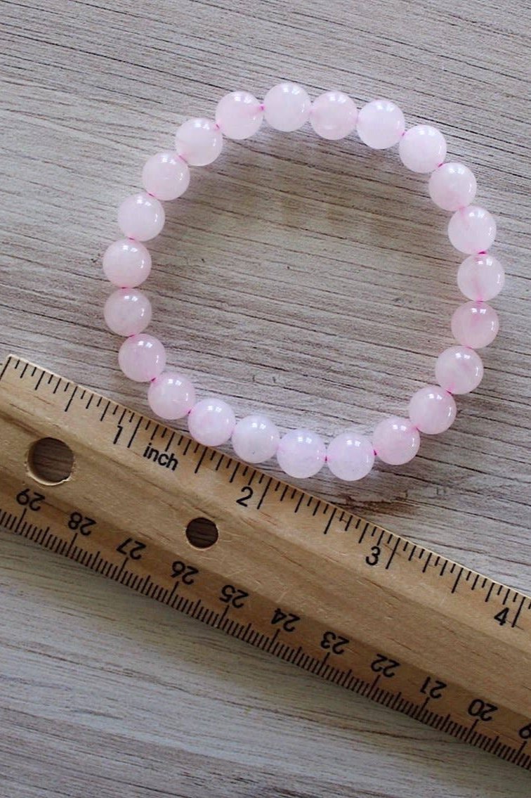 Rose Quartz Bracelet 8mm or 6mm (Crystals & Stones)