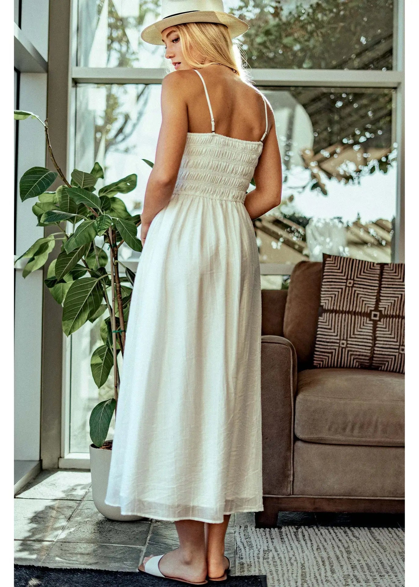Urban Daisy Smocked Tencel Maxi Summer Dress