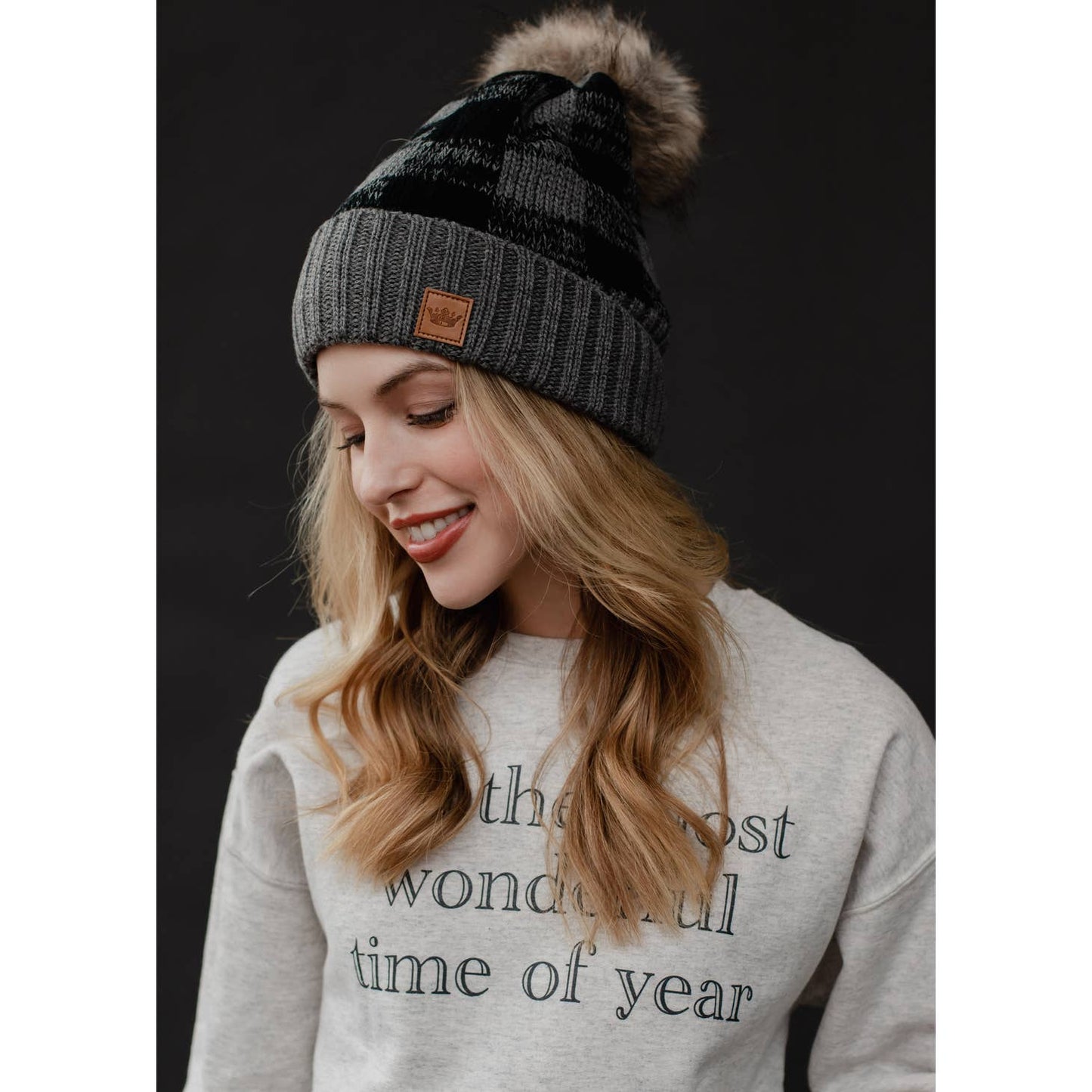 Easy Pom Pom Fleece Beanie Hat - Scattered Thoughts of a Crafty