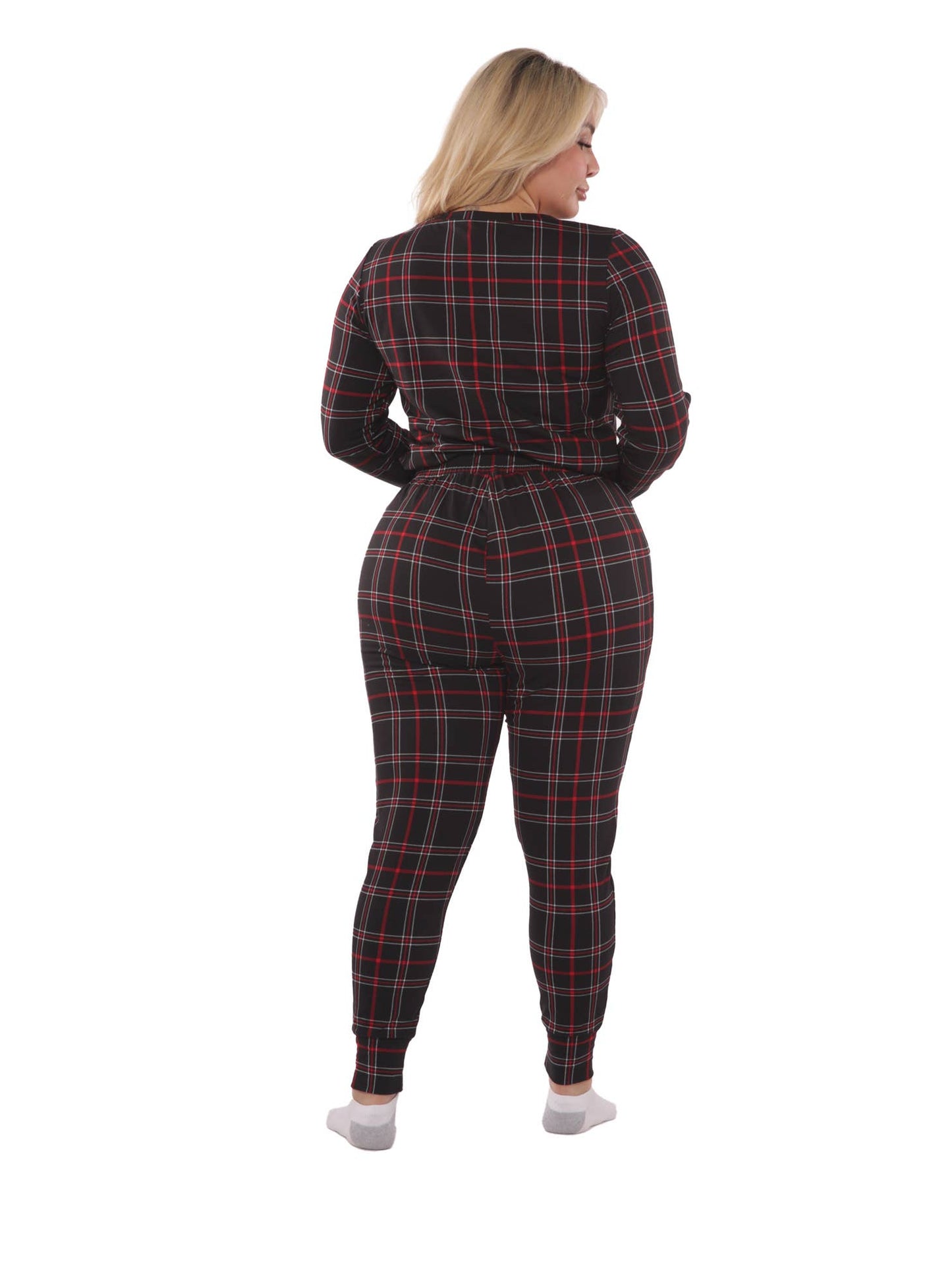 Women’s Plus Size Holiday Print Fleece Lined Long Sleeve top