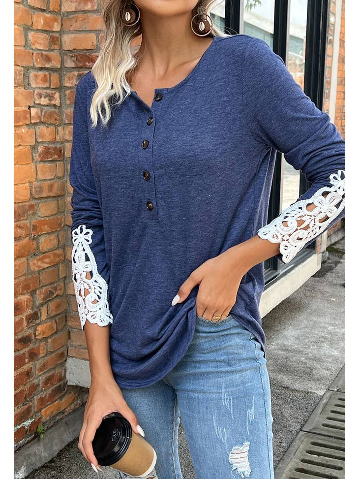 Lacey Henley - Lace Sleeve Detail
