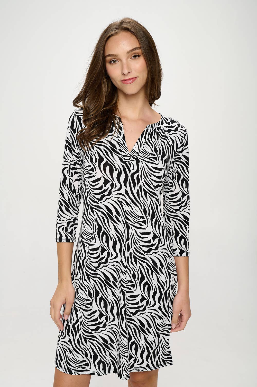 Jostar Zebra Notch Neck Quarter Sleeve Dress (30% off dress sale!)