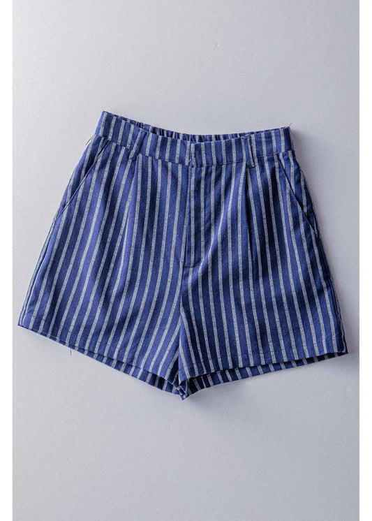 Urban Daisy Coastal Linen Stripe Shorts