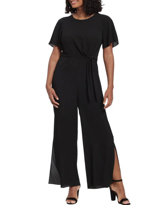 Jumpin' into Fall - Short Sleeve Belted Jumpsuit