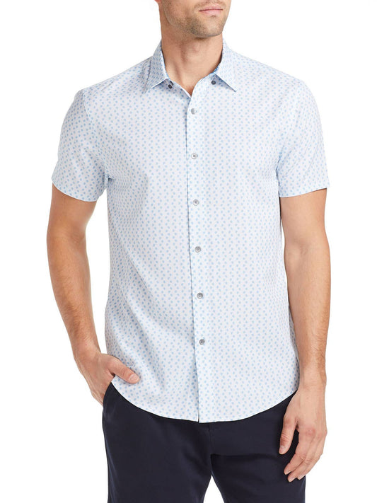 Texted Dot 4 Way Stretch Short Sleeve Shirt by W.R.K.