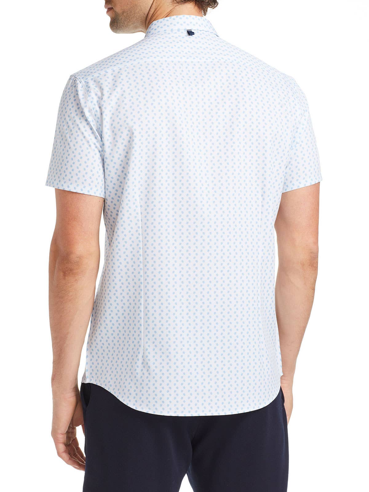 Texted Dot 4 Way Stretch Short Sleeve Shirt by W.R.K.