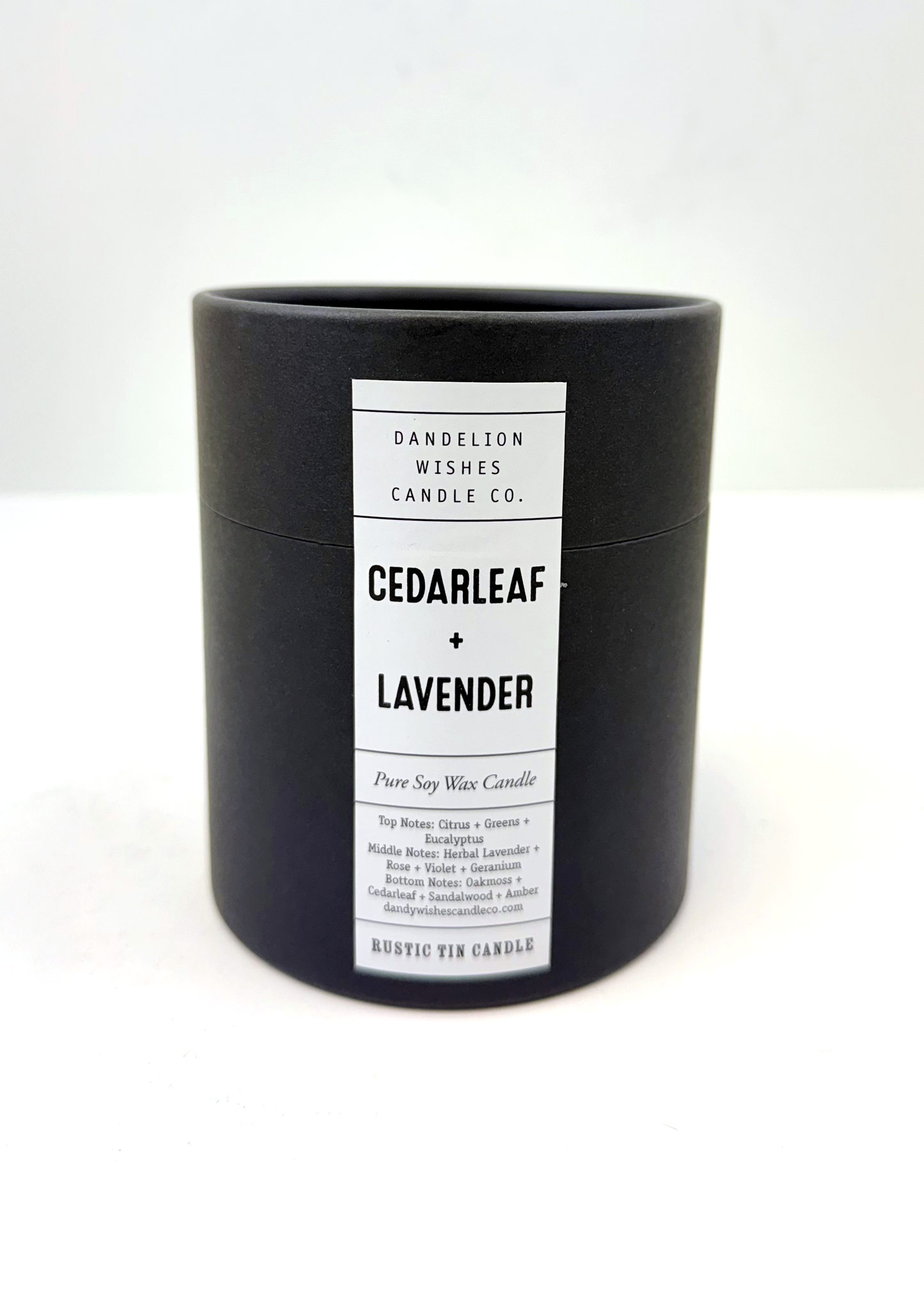 Matte Black Tube with Galvanized Tin Soy Candle