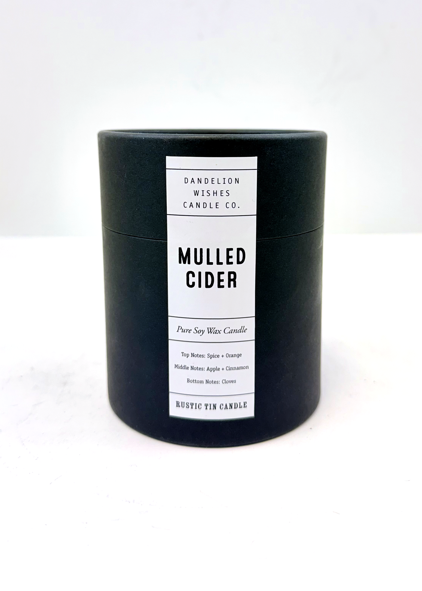 Matte Black Tube with Galvanized Tin Soy Candle