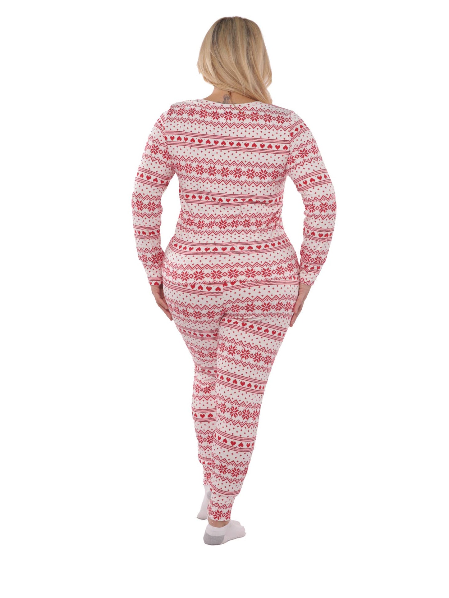 Women’s Plus Size Holiday Print Fleece Lined Long Sleeve top