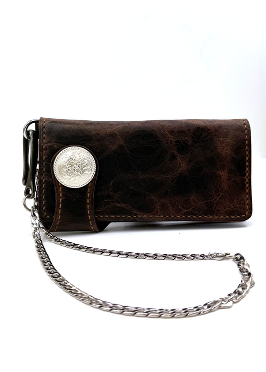 Hank's Stitch Work's Flower Snap Leather Wristlet