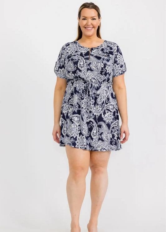 Perseption Plus Zip and Pocket Front Shirt Dress