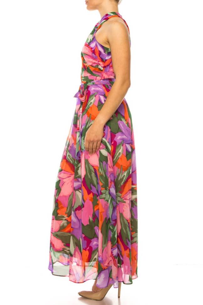 London Times Apparel Criss Cross Halter Neck Maxi Dress 16 London Times Apparel Criss Cross Halter Neck Maxi Dress 16