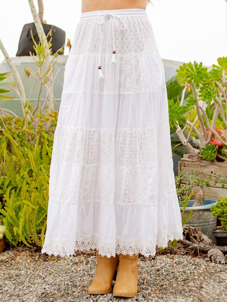 Floatin' on a Cloud - Crinkle & Lace skirt by Young Threads