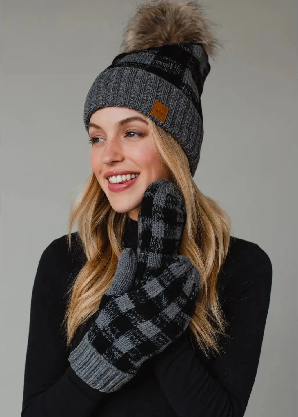 Panache Apparel Co. Fleece-lined Buffalo Plaid Pom Hat