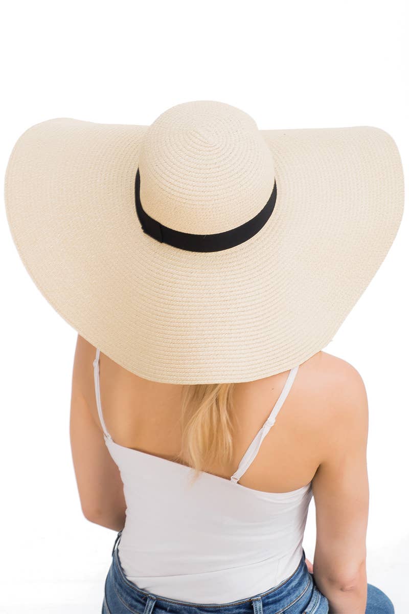 Cap Zone Black Band Wide Floppy Sun Hat