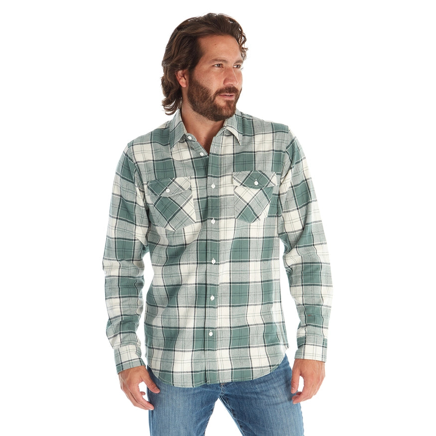 Brady Flannel Shirt - Sage - Last one Left* size Large