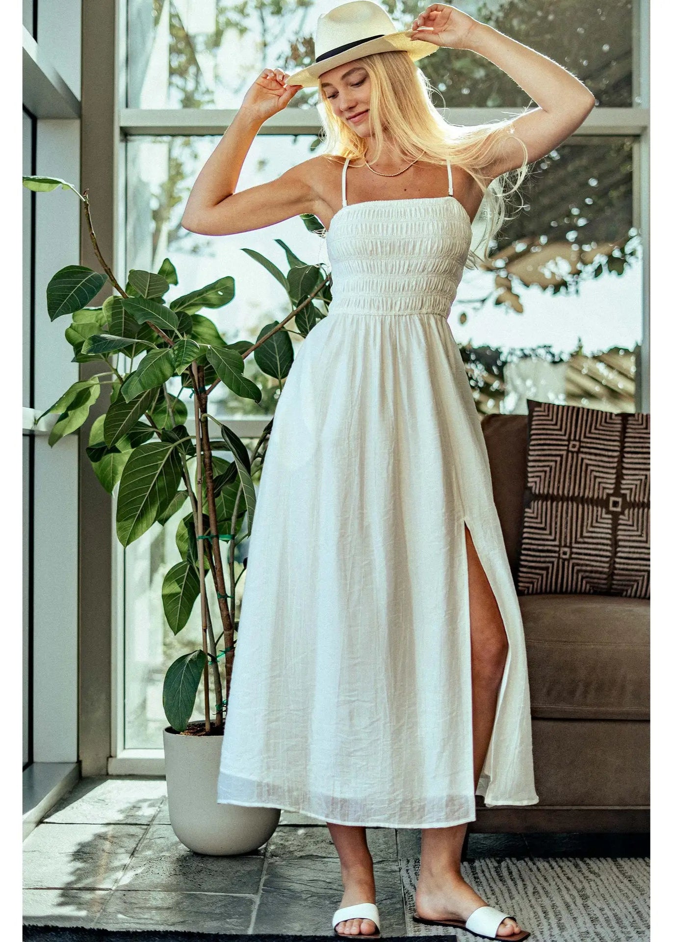 Urban Daisy Smocked Tencel Maxi Summer Dress