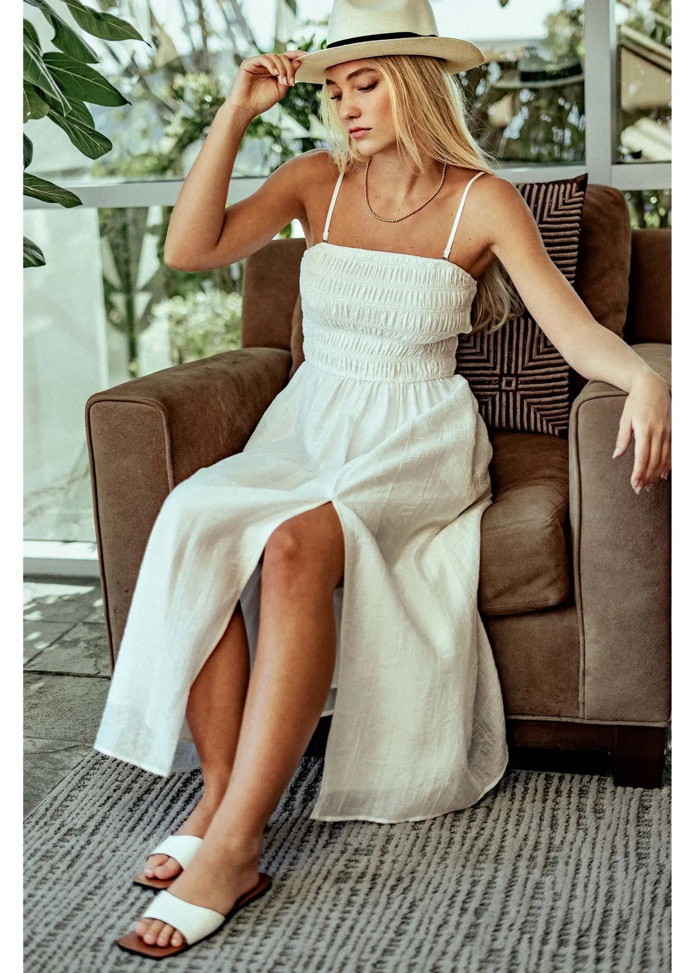 Urban Daisy Smocked Tencel Maxi Summer Dress