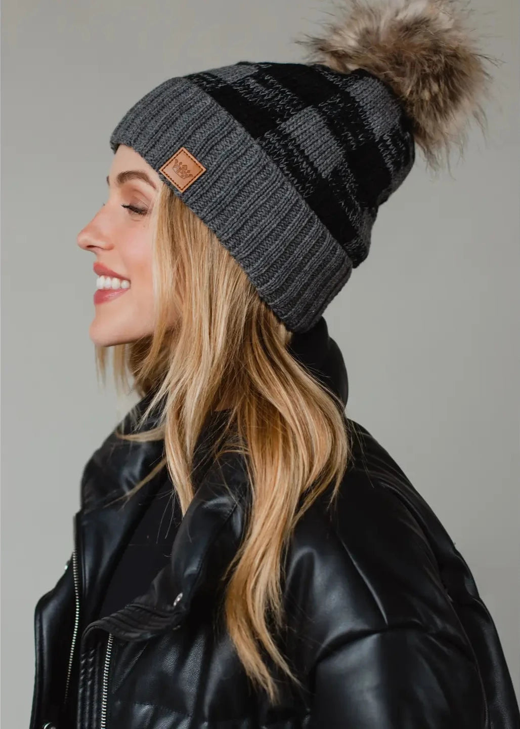 Panache Apparel Co. Fleece-lined Buffalo Plaid Pom Hat