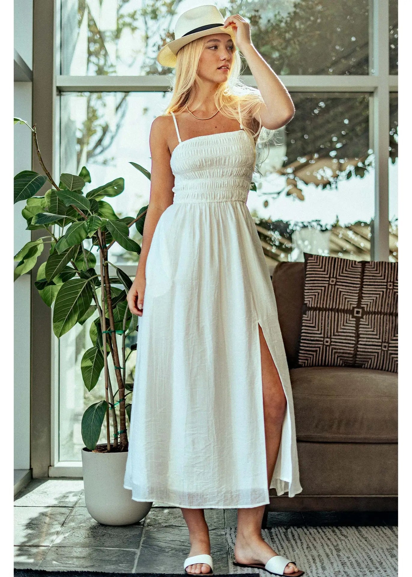 Urban Daisy Smocked Tencel Maxi Summer Dress