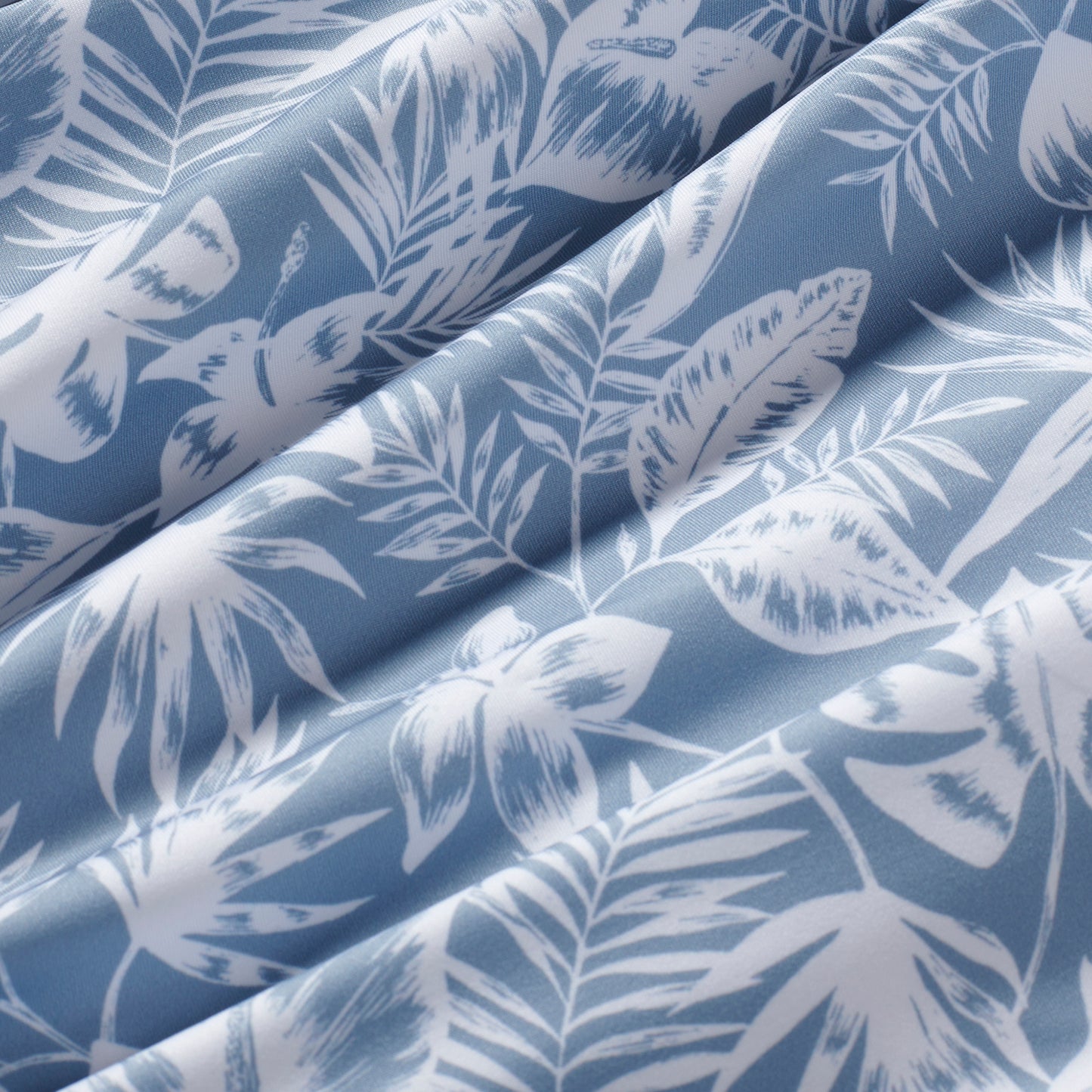 Ashley Blue Palm print Polo by Mizzen + Main