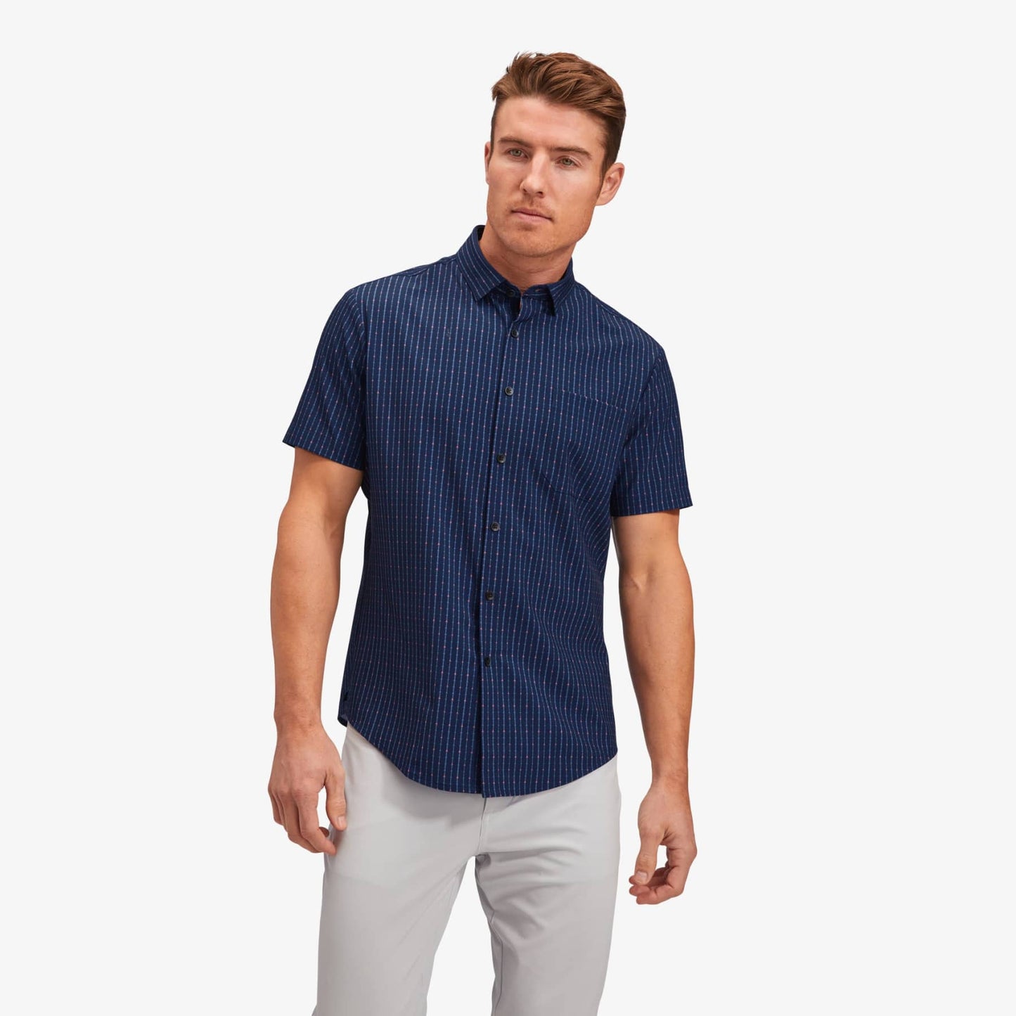 Mizzen+Main Leeward No-Tuck Navy Peach Arrow. Fall Clearance!