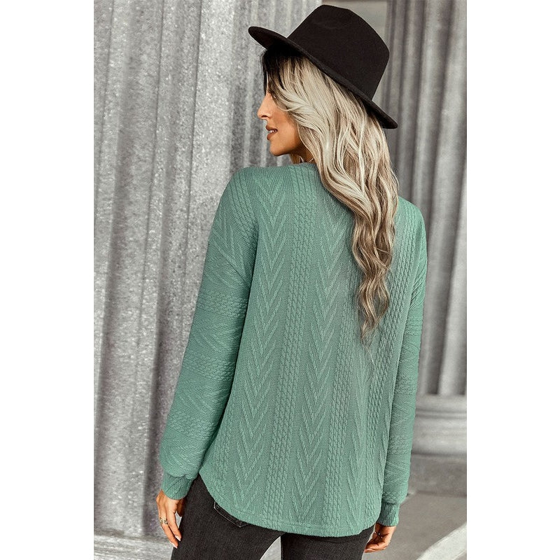 Pattern Knitted Long Sleeve Basic