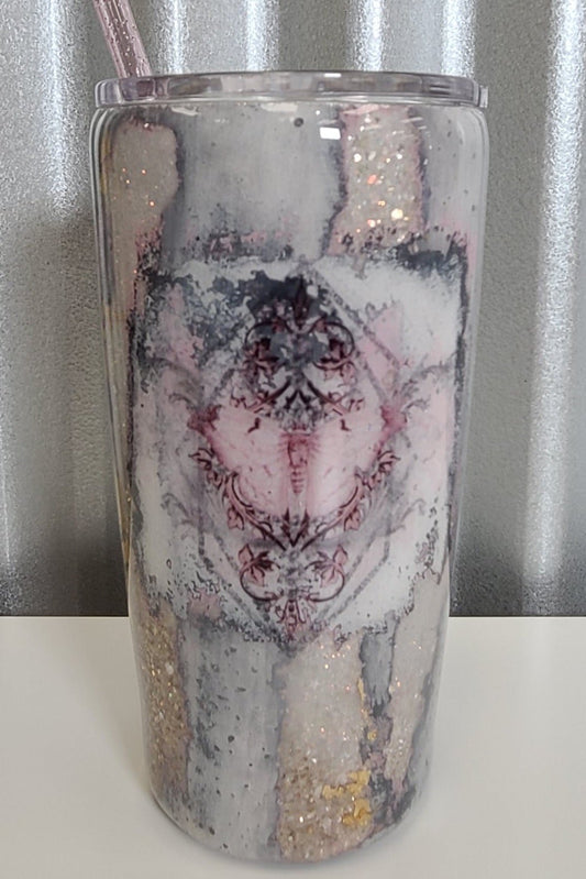 HeavenBug LLC Pink Butterfly Tumbler 20oz