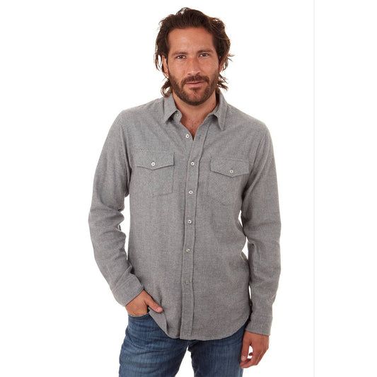 Neil Flannel Herringbone Shirt - Last One* size medium