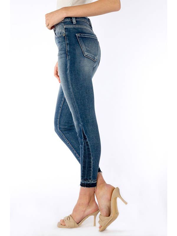 Step into Spring - High rise dark wash ankle skinny