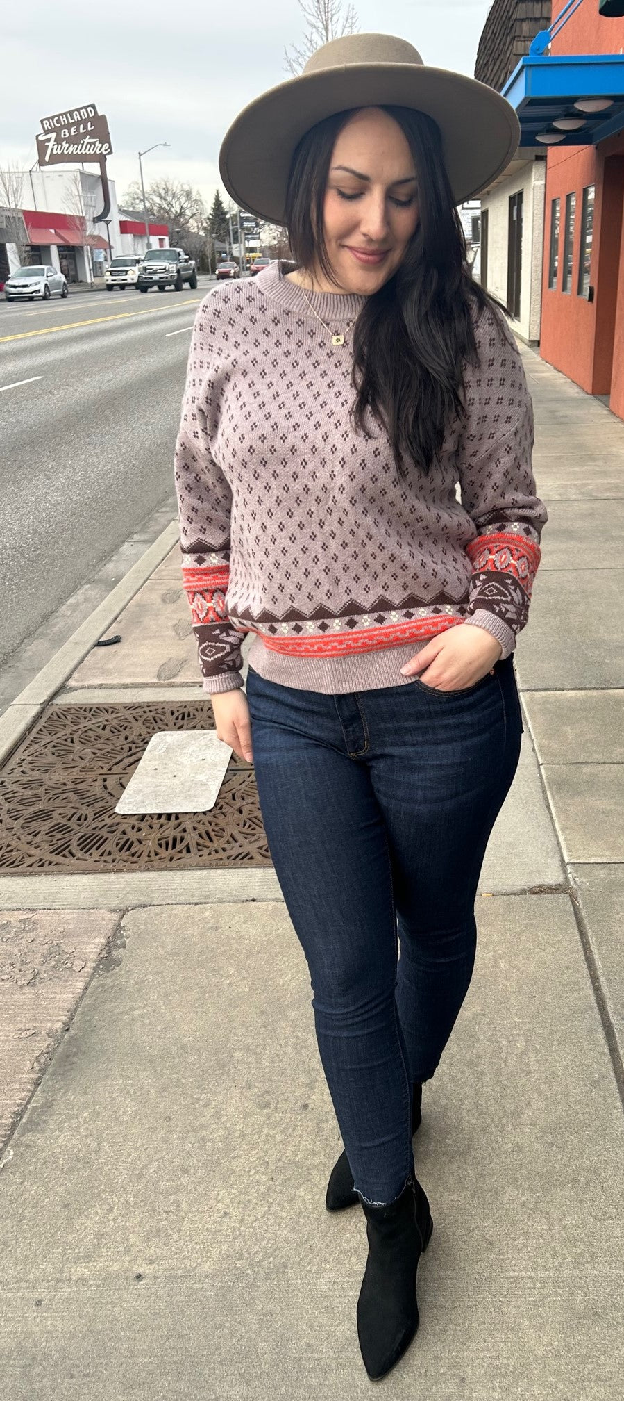 Printed Pullover Sweater