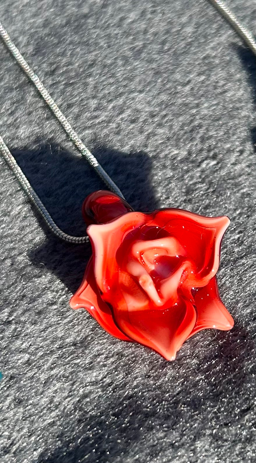 Rose Pendant Necklaces - Hand Blown glass*