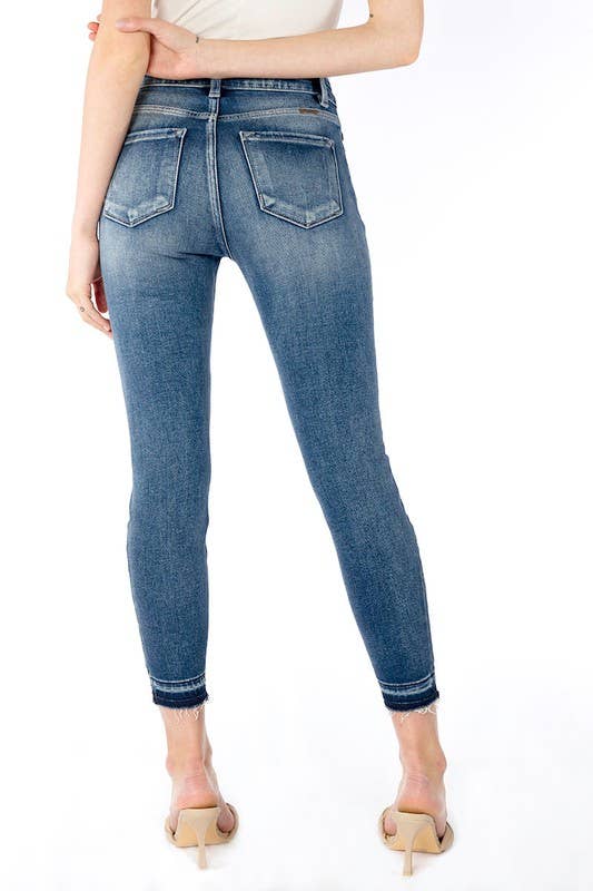Step into Spring - High rise dark wash ankle skinny