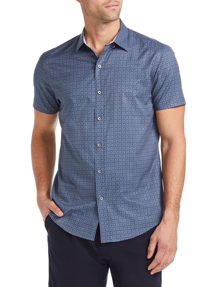 Grading it an "A" - Gradient Check 4-Way Stretch SS Shirt by W.R.K.