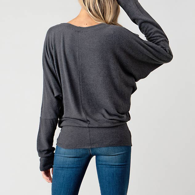 Long sleeve top - Dark Charcoal - Last one Left* size Small