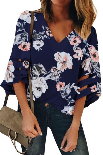 Tracie's Floral 3/4 Sleeve Blouse