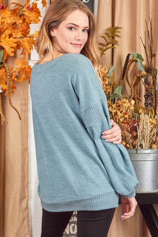 P. S. Kate Brushed Soft Oversized Pullover - Curvy girls*