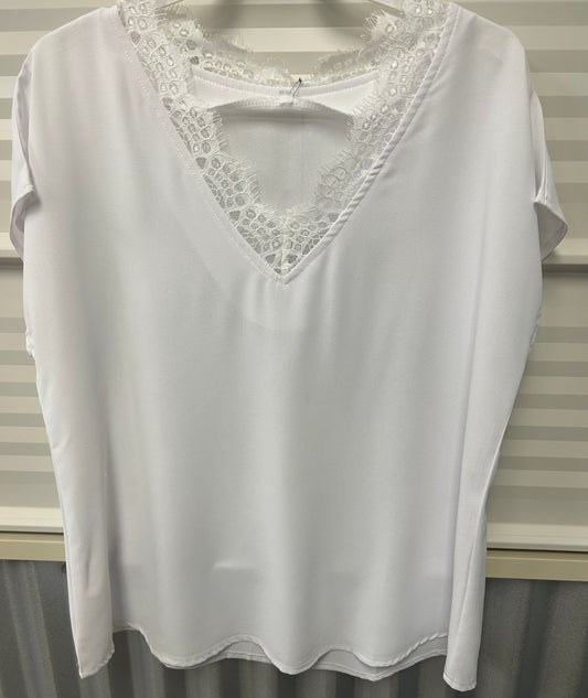 Laced V Neck Blouse - Last one Left*